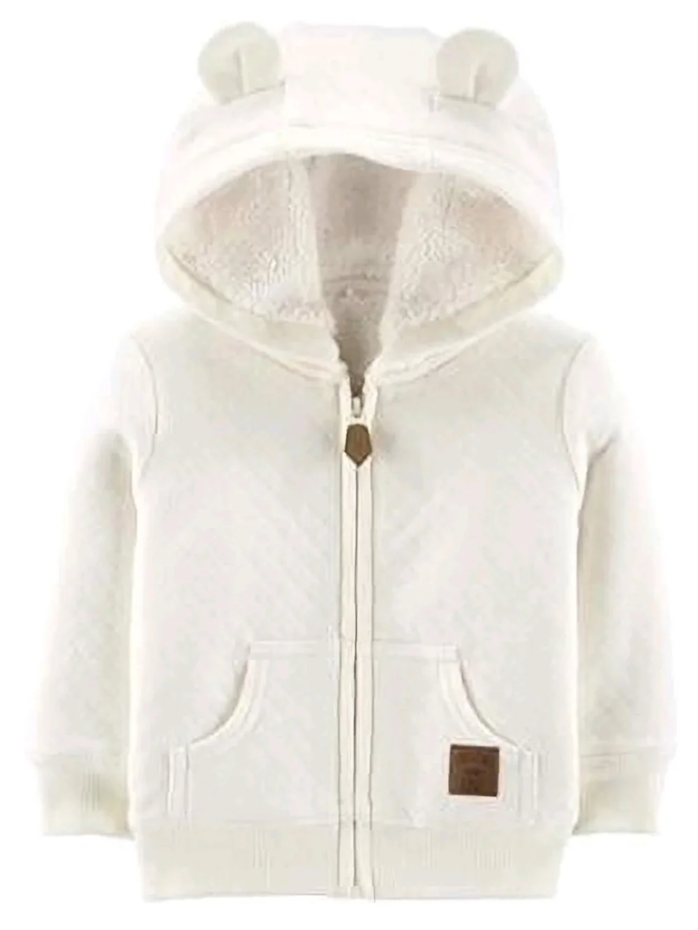 Carter's Cream Sherpa Lined Zip Hoodie with Ear HoodSimple Joys by Carter's Baby